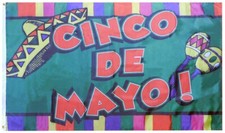 3x5 Cinco De Mayo Dark Green Premium 100D Woven Poly Nylon 3'x5' Flag Banner