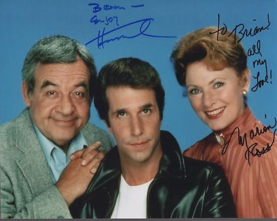 HENRY WINKLER+MARION ROSS HAND SIGNED 8x10 PHOTO+COA      HAPPY DAYS    TO BRIAN