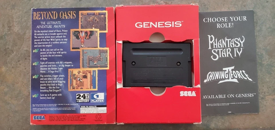 Beyond Oasis NTSC (US/Canada) 1995 Sega Genesis - Complete - Image 2 of 4