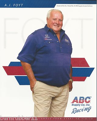 2016 A.J. FOYT ''ABC SUPPLY CO RACING TEAM OWNER'' 14/41 VERIZON INDY CAR POSTCARD