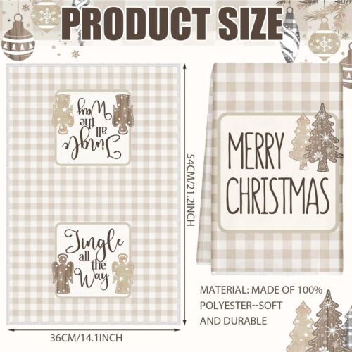 6 Pcs Christmas Kitchen Towels Absorbent Xmas Dish Towels Christmas Tea Towel... - Picture 3 of 7