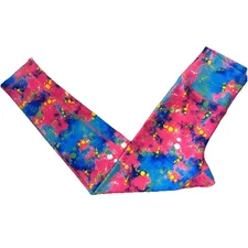 Rok the Box Pink Paint Splatter Leggings, XS, Luxe Fabric Squat Proof High Waist