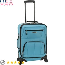 Softside Spinner Luggage Carry-On Expandable Travel Telescoping Handle Wheels US