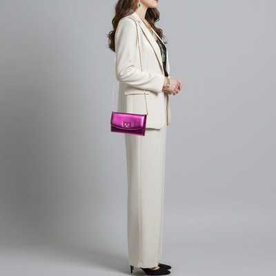 Dolce Gabbana DG Logo Flap Chain Mini Metallic Pink Leather