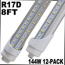 T8 8Ft R17d HO Led Tube Light Bubs 144W 8Ft Led Shop Light  6500K 12PACK 18000lm