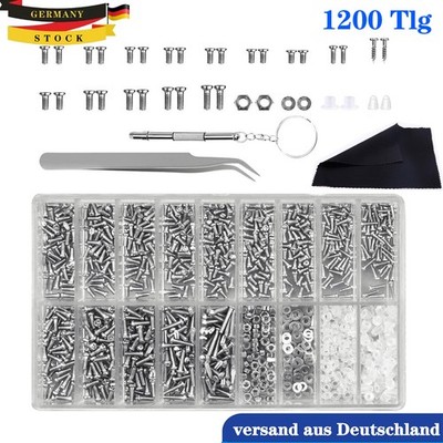 1200 kleine Schrauben Edelstahl kleine Muttern Schrauben für Brillen Watch Handy
