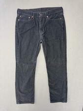 Levis 514 Corduroy Pants 36x30 Men's Dark Gray Green Slim Fit Straight Leg
