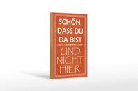 Holzschild Spruch 12X18 Cm SchöN, Dass Du Da Bist Und Nicht Hier Deko Schild
