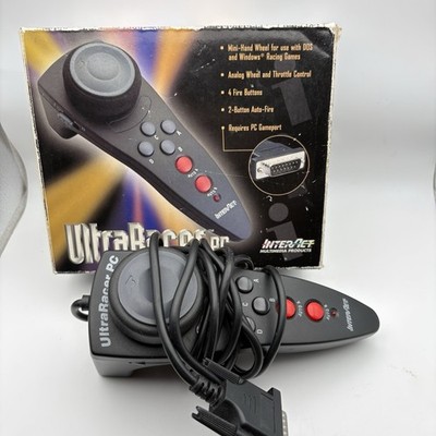 Vintage InterAct Ultraracer PC 15 Pin Controller Analog Wheel S1998