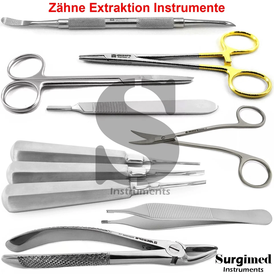 Zahnarzt Zähne Extraktion Luxierinstrumente Wurzelheber Oralchirurgie Aufzüge - Bild 1 von 1