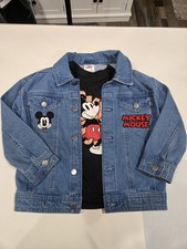 Disney - Mickey Mouse Denim Jacket Shirt Set Totter Size 5