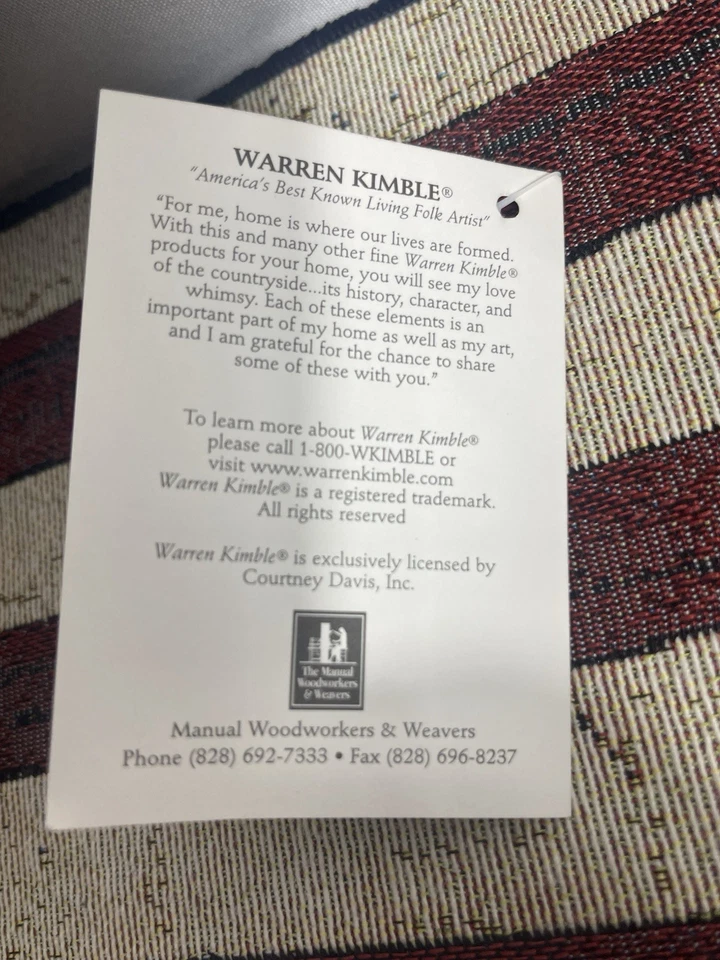 Warren Kimble Colonial American Flag Tapestry Placemat 18x13 USA Patriotic Decor - Image 4 of 4