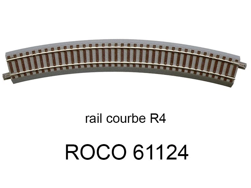 Voie élément courbe R10 1/4 15° ROCOLINE ROCO