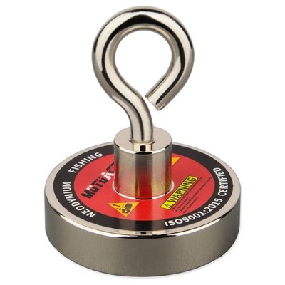 MUTUACTOR Super Strong Fishing Magnet,1.89  Neodymium 300lb Magnet, Silver 