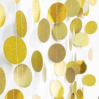 5 StüCk 4M Runde Girlande, Papier Glitzer Kreis Banner, Golden, HäNgende Party D