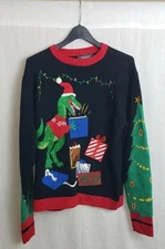 33 Degrees Santa Dinosaur Presents Ugly Christmas Sweater XL Christmas in July