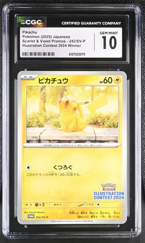 CGC 10 Pikachu 242/SV-P Illustration Contest 2024 Winner Pokemon Gem Mint PSA