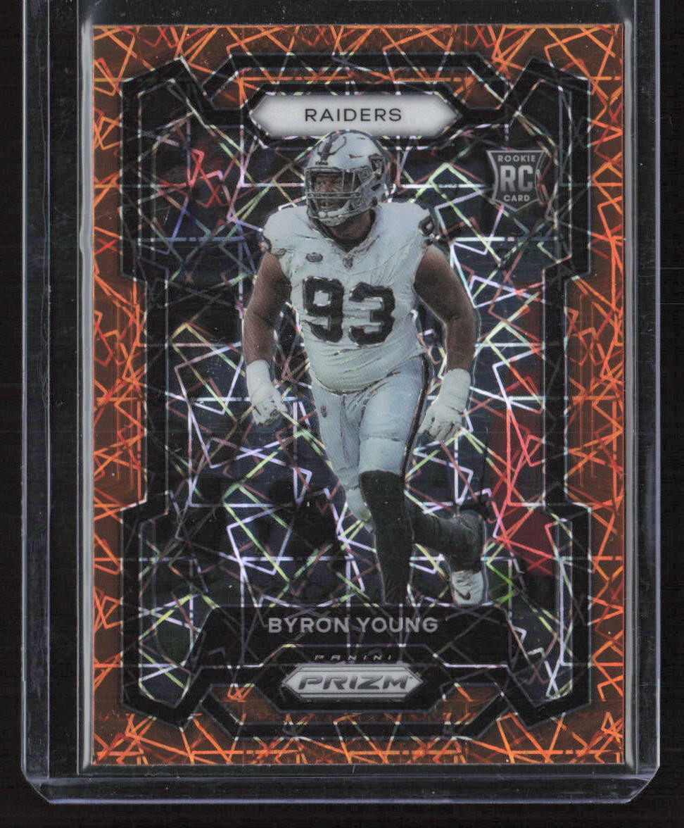 Byron Young 2023 Panini Prizm #355 Orange Ice Las Vegas Raiders