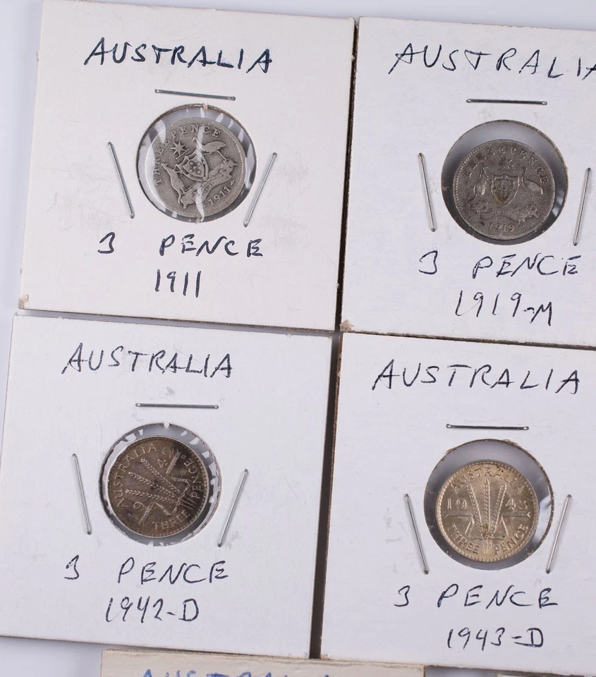 Silver 1911-1950 Australia 3 Pence Lot of 8  - Image 2 of 4