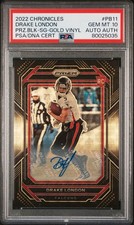 2022 Panini Chronicles Prizm Drake London Gold Vinyl Auto Rookie /5 PSA 10 Pop 2