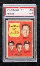 1962 Topps League Leaders Venezuelan Whitey Ford Frank Lary #57 PSA 2 HOF 10fh