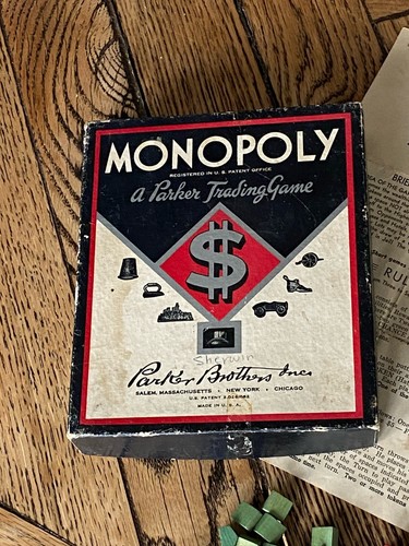 1935 MONOPOLY Parker Brothers NO Board Game Vintage parts replacement - Picture 3 of 21
