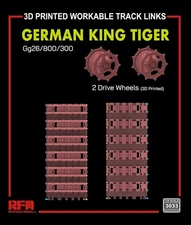 RYEFIELD 3033 1/35 GG26/800/300 Workable Tracks+2 Drive Wheels For King Tiger