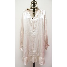 NWT Reformation Lyra Almond Cream Silk Long Sleeve Dress Size XL