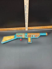 Vintage Tin Toy Litho T Cohn Tin Sparkling Sure Shot Toy Gun Not Working