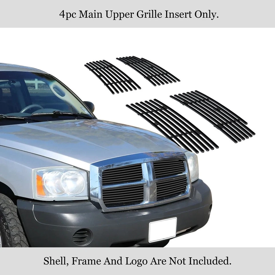 Se adapta a Dodge Dakota 2005-2007 rejilla de billet superior principal de acero inoxidable Foto 2 de 4