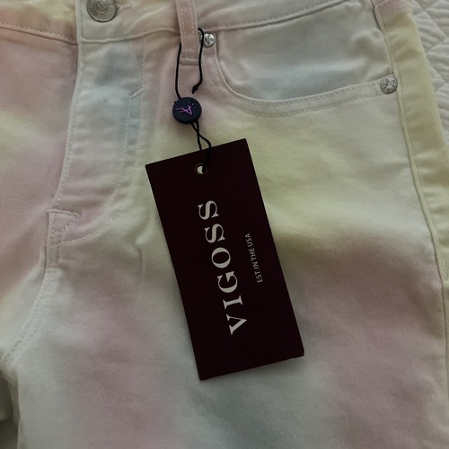 Girls Jeans Skinny Pastel Tie Dyed Stretch Denim VIGOSS Collection Size w28 L27 - Picture 5 of 6