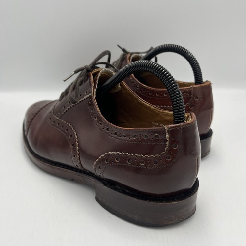 Loake Shoemaker Tan Brown Leather Oxford Brogue Shoes Men's UK 6 EU 40 US 7 - Picture 5 of 10