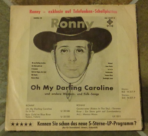 45 RPM By Ronny, "Kenn ein Land" on Telefunken German - Picture 2 of 3
