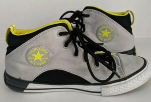 gray and yellow converse