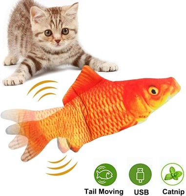 Jouet Interactif Poisson Chat Simulation Realiste Rechargeable Usb 2 Cataires Ebay
