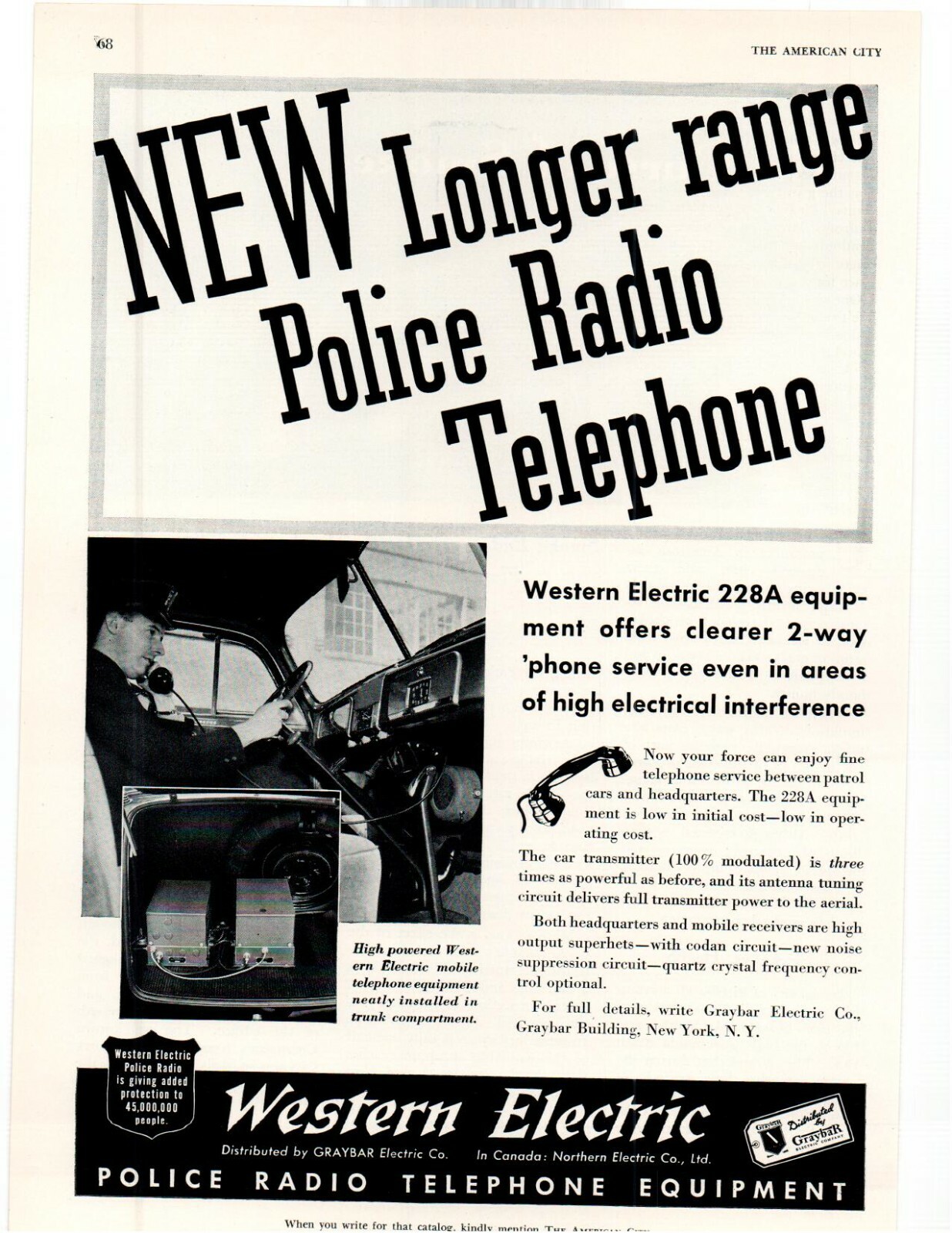 1940 WESTERN ELECTRIC POLICE RADIO TELEPHONE EQUIPMENT SALES ART AD eBay