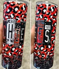 NEW LEOPARD KANSAS CITY KC CHIEFS FOOTBALL NFL 20 OZ STAINLESS STEEL TUMBLER CUP