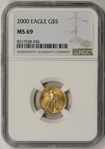 2000 Gold Eagle $5 Tenth-Ounce MS 69 NGC 1/10 oz.
