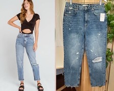NWT We the Free People Dakota Straight Leg High Rise Jeans Women  s 30 Distressed