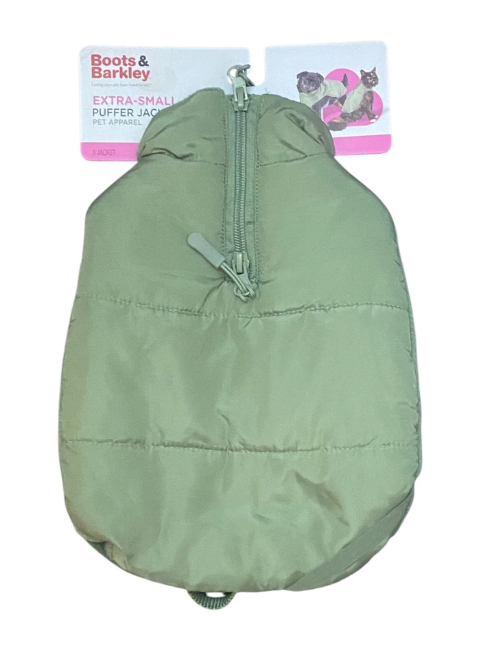 Chaqueta acolchada Boots & Barkley para perro o gato con hebilla, verde elige tu talla Foto 2 de 3