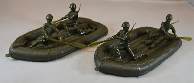 Marx US Rubber Raft & GI Oarsmen WWII D-DAY Green | eBay