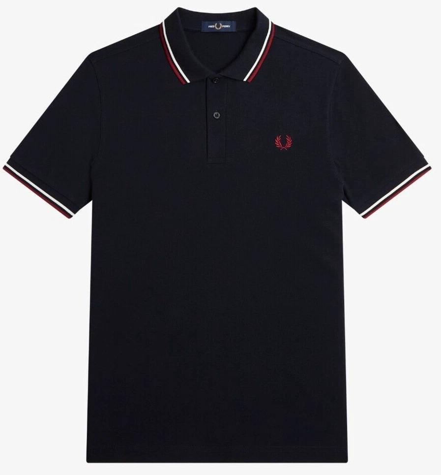 Fred Perry Twin Tipped Cotton Polo Shirt Navy/Red/White - Slim Fit - XS & Small
Opens in a new windo