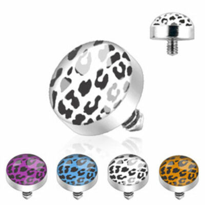 Dermal Anker Aufsatz Muster Leopard 5 mm Anchor Head Aufsatzkugel 1,2 mm