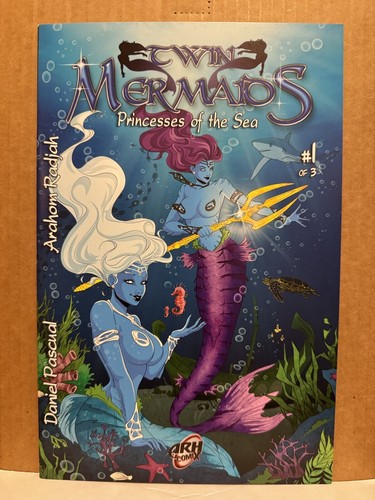 Twin Mermaids: Princesses of the Sea #1 casi nuevo/casi nuevo- cubierta difícil de encontrar Pascale impresión baja 2021