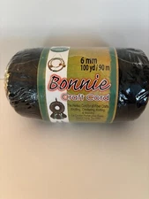 Pepperell Bonnie Macrame Craft Cord 6mmX100yd - Black new unopened pkg