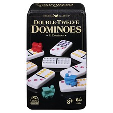 Classic Games Double 12 Coloured Dominoes/Mexican Train w/ Tin 2-6 Player 3+