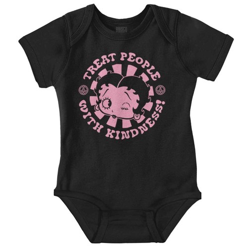 Retro Betty Boop Treat People With Kindness Baby Girls Infant Romper Newborn