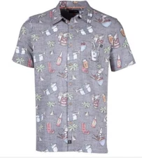 Salt Life S/S Button Woven POKE NIGHT Black M Live Salty Saltlife NWT NEW