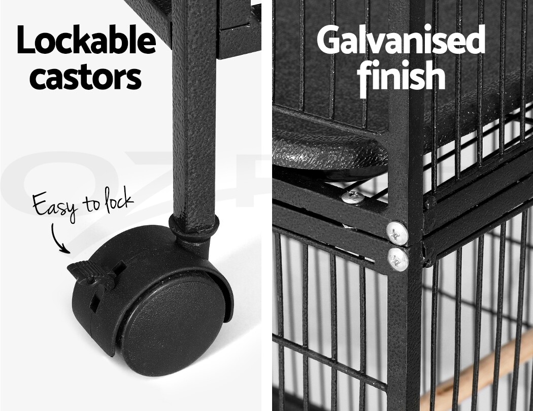 i.Pet Bird Cage Large Aviary Cages Parrot Stand Alone Wheels Feeder