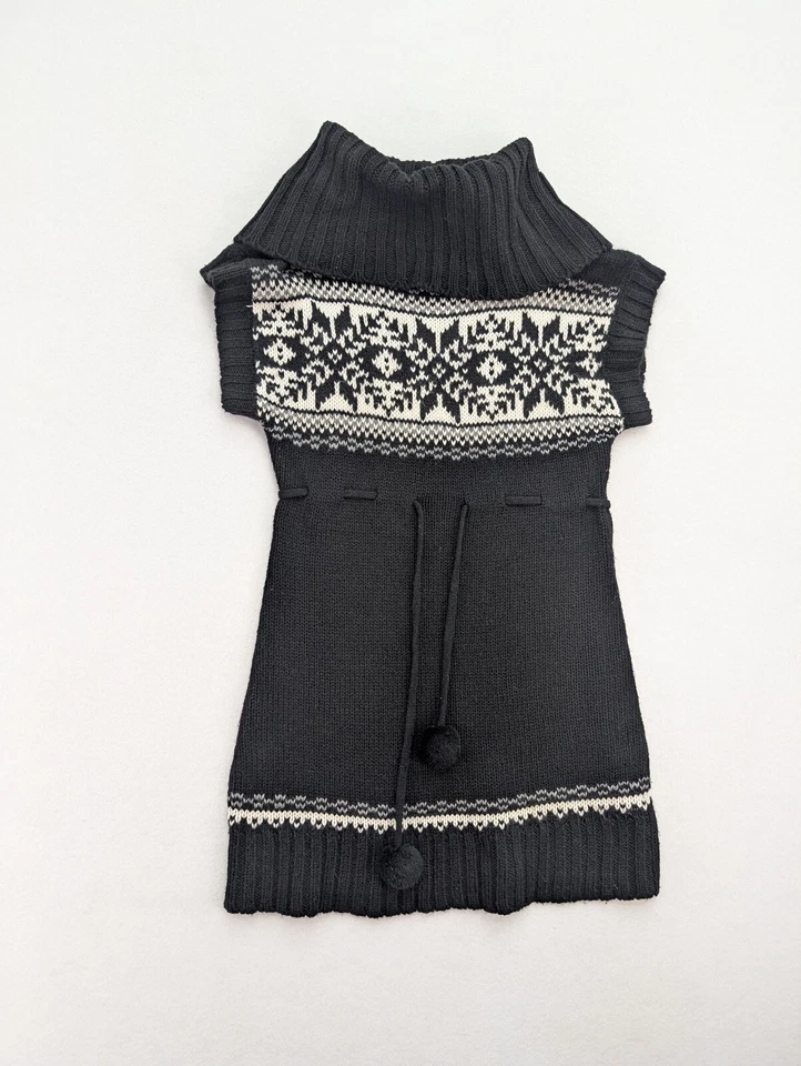 Energie Girl's Sweater Dress Size XL Black Cowl Neck Belt - Image 2 of 4